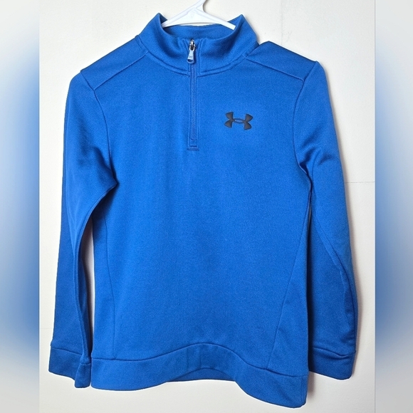 Boy's Under Armour Quarter Zip Fleece Pullover Performance Track Top, Medium - Picture 1 of 2